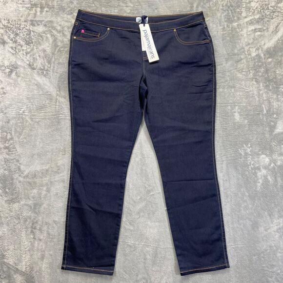 New Pajama Jeans Women's Straight Leg Jeans Size XLP Petite Dark Blue - Picture 1 of 7